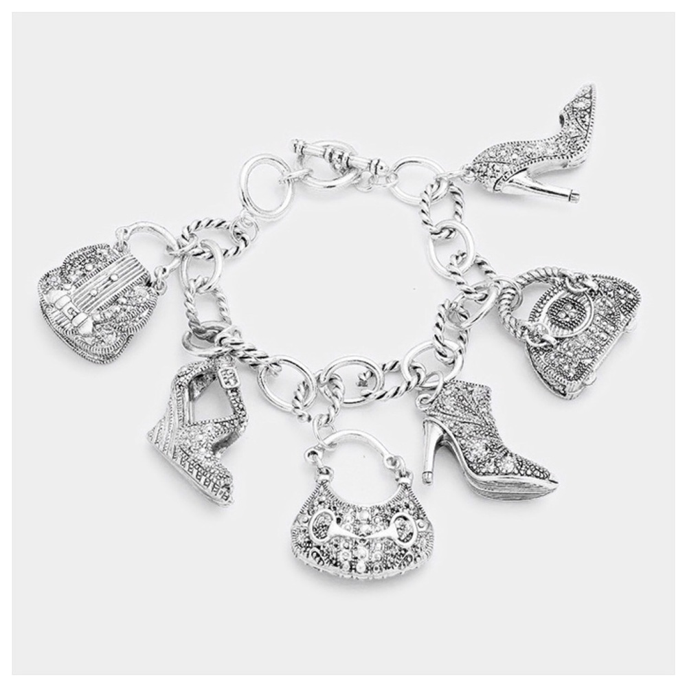 Bag & Heel Charm Bracelet silver